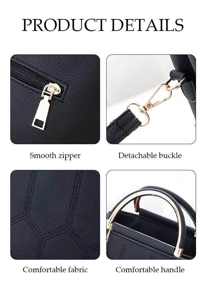 DUNISO Womens HandbagPortable Large Capacity Shoulder BagPU Leather Tote Messenger BagCrossbody Bag with Top HandleEquipped with Adjustable Shoulder StrapsDurable and SturdySuitable for Shopping Traveling and Dating - Image 4