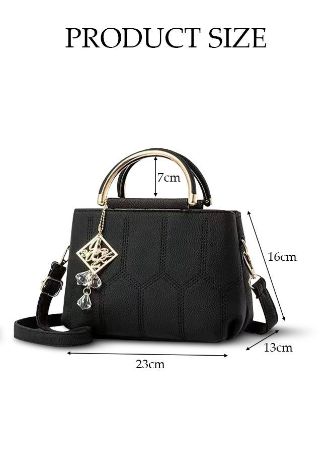 DUNISO Womens HandbagPortable Large Capacity Shoulder BagPU Leather Tote Messenger BagCrossbody Bag with Top HandleEquipped with Adjustable Shoulder StrapsDurable and SturdySuitable for Shopping Traveling and Dating - Image 2