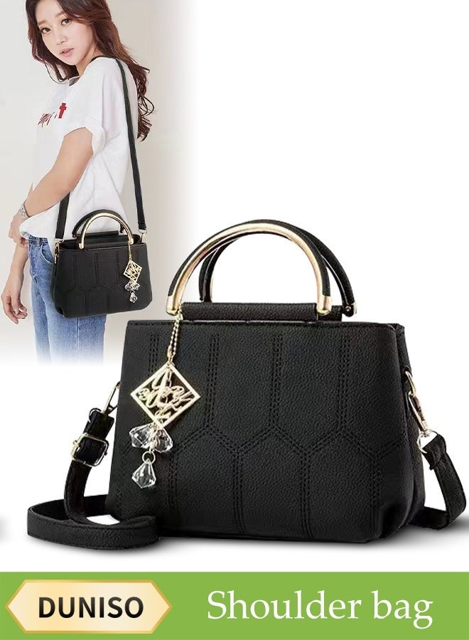 DUNISO Womens HandbagPortable Large Capacity Shoulder BagPU Leather Tote Messenger BagCrossbody Bag with Top HandleEquipped with Adjustable Shoulder StrapsDurable and SturdySuitable for Shopping Traveling and Dating - Image 1