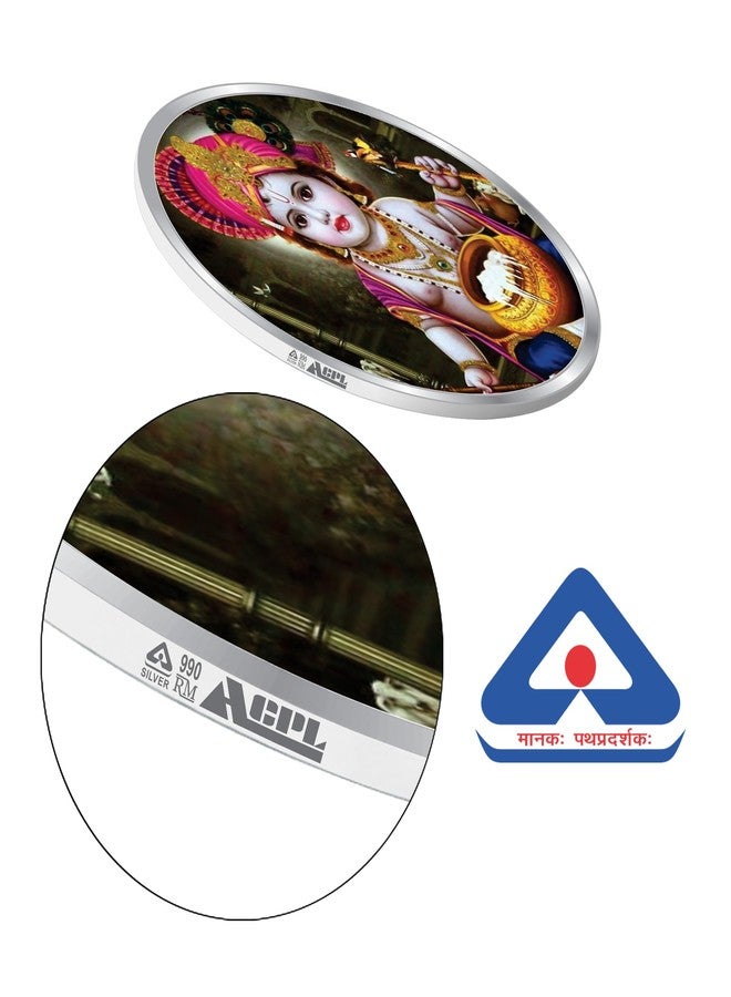 ACPL Precious Moments BIS Hallmarked Silver Coin Ladoo Gopal Krishna 10gram 999 Pure - Image 5