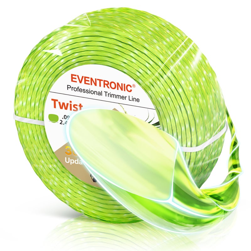EVENTRONIC Weed Eater String, 095 Weed Wacker String of 200-Feet, Sring Trimmer Line for Universal Replacement, Heavy Duty Weed Trimmer Line Fits Medium & Heavy Grass & Weeds, Twist Yellow Premium Nylon - Image 1