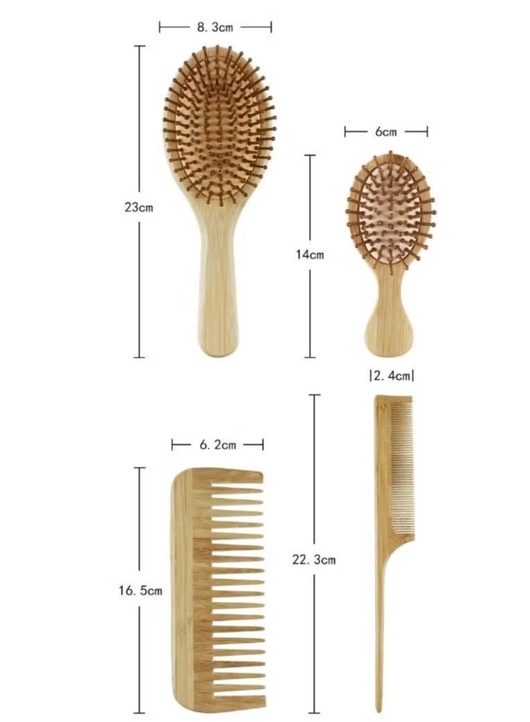 Loquat Wood Hair Brush/Hair Scalp Massage Comb Set - Image 4