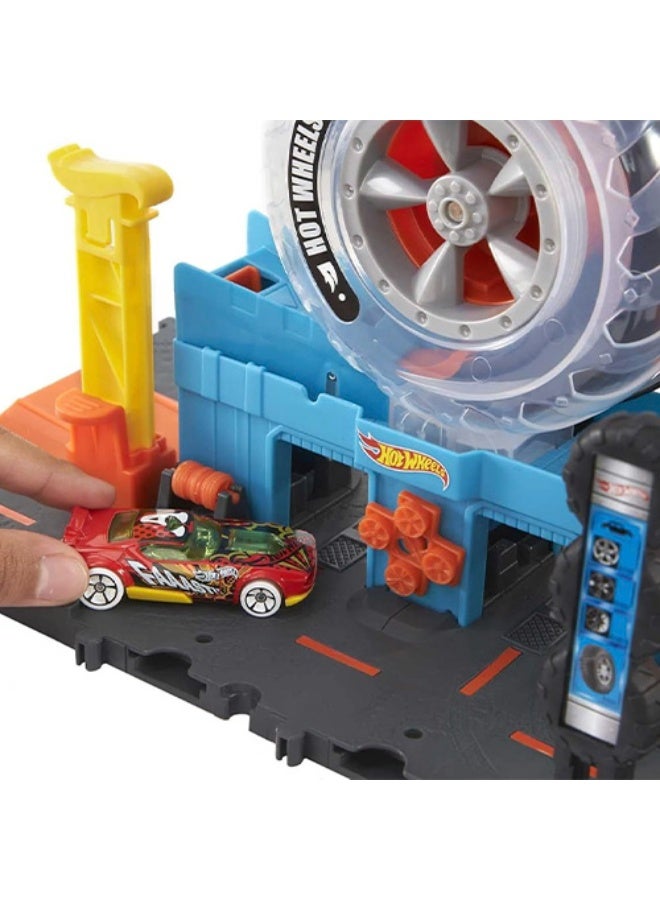 Hot Wheels Mattel Hot Wheels Stunt Tracks Corkscrew Jump Champion Track Set & 1:64 Scale Toy Car, Speed Snap Track - Image 4