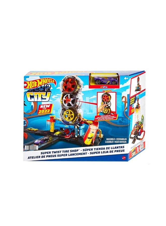 Hot Wheels Mattel Hot Wheels Stunt Tracks Corkscrew Jump Champion Track Set & 1:64 Scale Toy Car, Speed Snap Track - Image 5