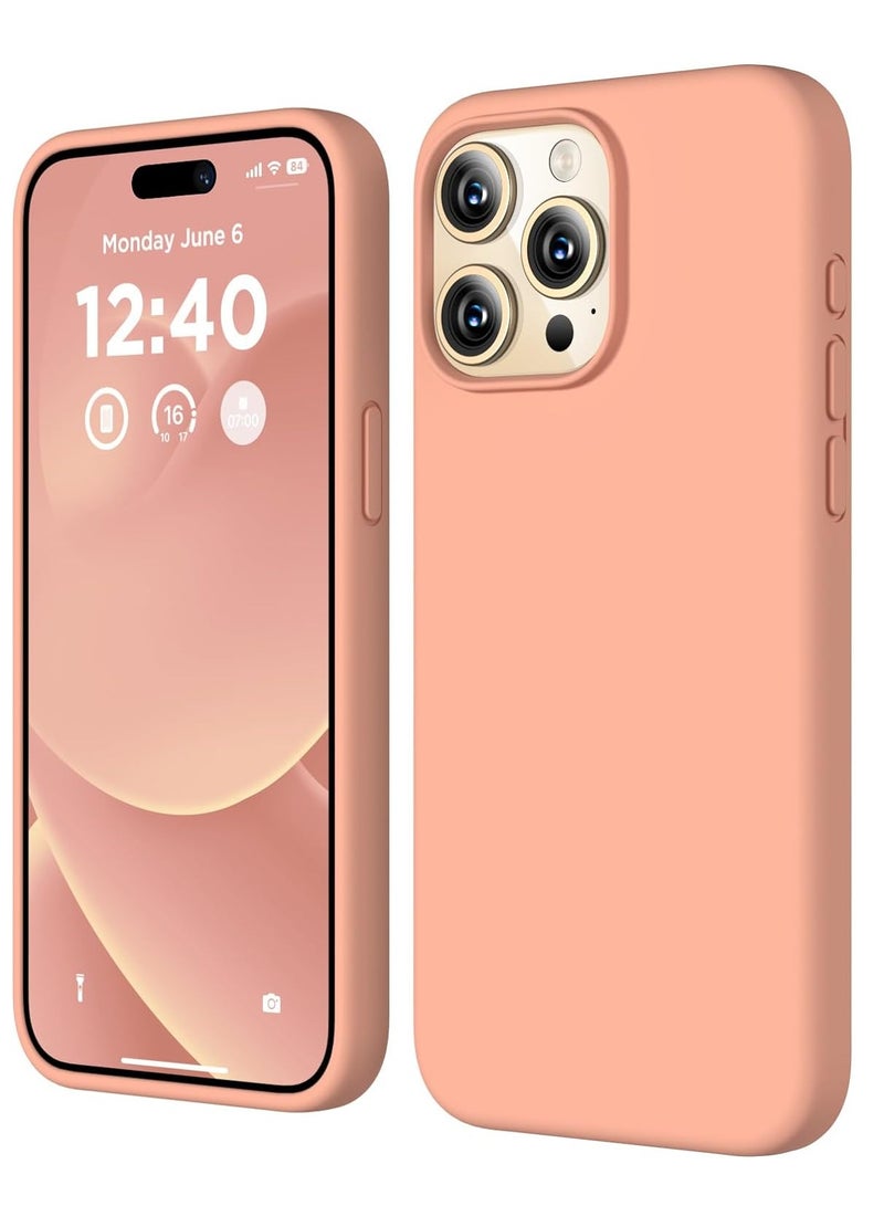 Compatible with iPhone 15 Pro Max Case, Liquid Silicone Case, Full Body Shockproof Protective Cover Slim Thin Phone Case with Soft Anti-Scratch Microfiber Lining, 6.7 inch-Bare Pink - Image 1