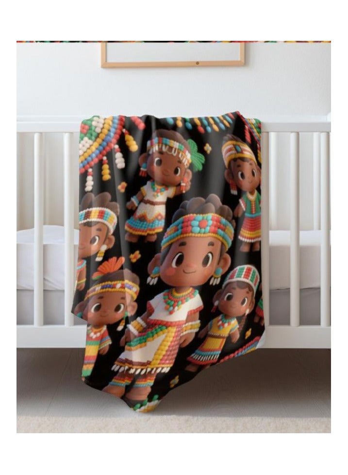 عام بطانية رقيقة من الفانيلا الكرتونية للأطفال أو الطلاب (دافئة ومريحة ومناسبة للنوم والألعاب) 100 سم * 150 سم - Image 4