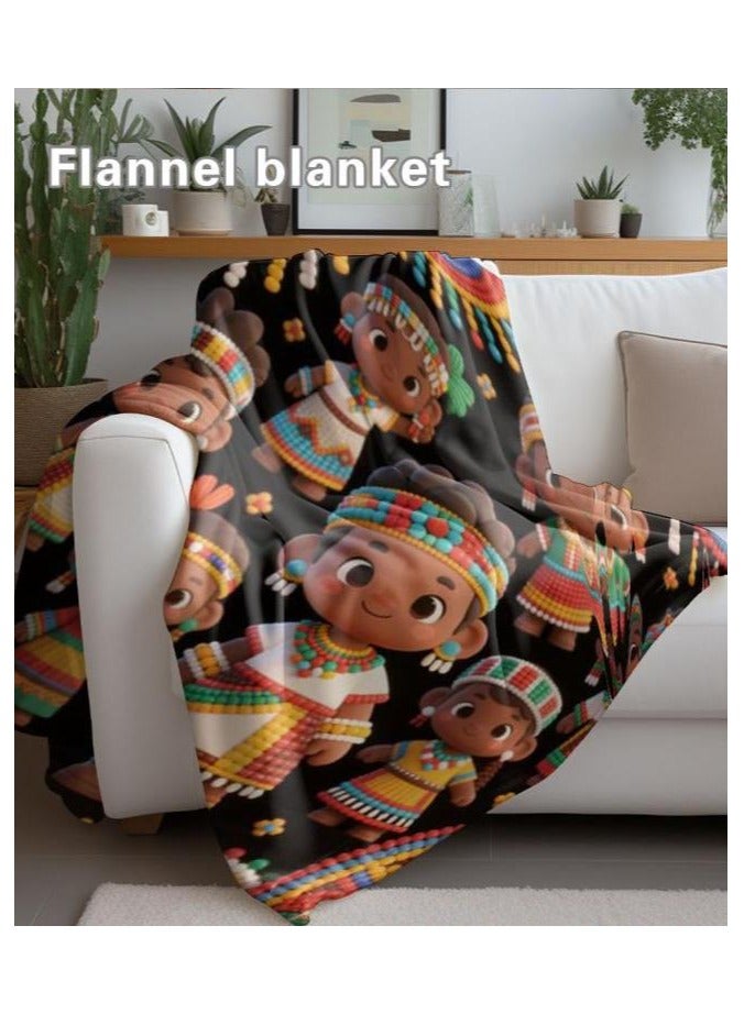 عام بطانية رقيقة من الفانيلا الكرتونية للأطفال أو الطلاب (دافئة ومريحة ومناسبة للنوم والألعاب) 100 سم * 150 سم - Image 1