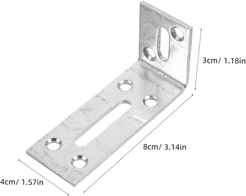 Stainless Steel L Shaped Corner Bracket Adjustable Right Angle Shelf Support 6 Pcs - Image 3