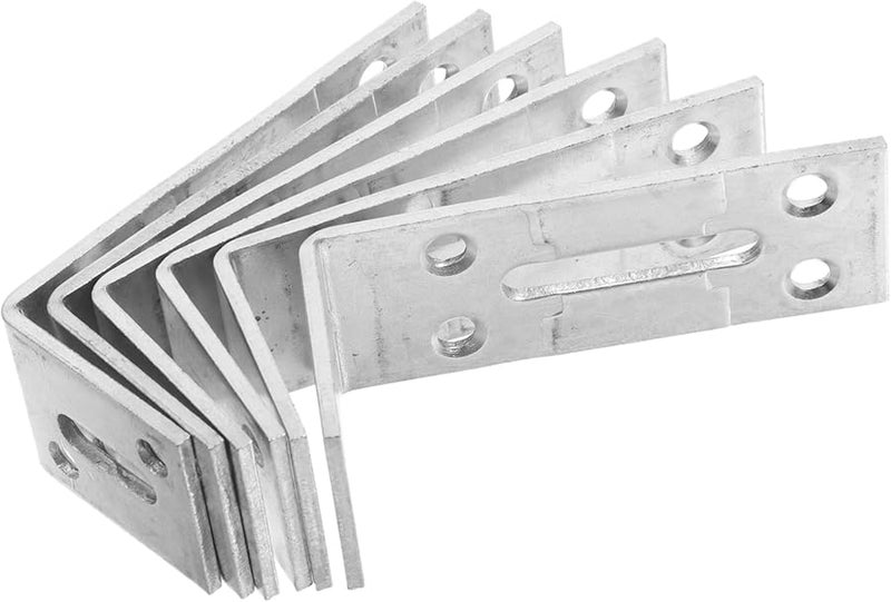 Stainless Steel L Shaped Corner Bracket Adjustable Right Angle Shelf Support 6 Pcs - Image 1