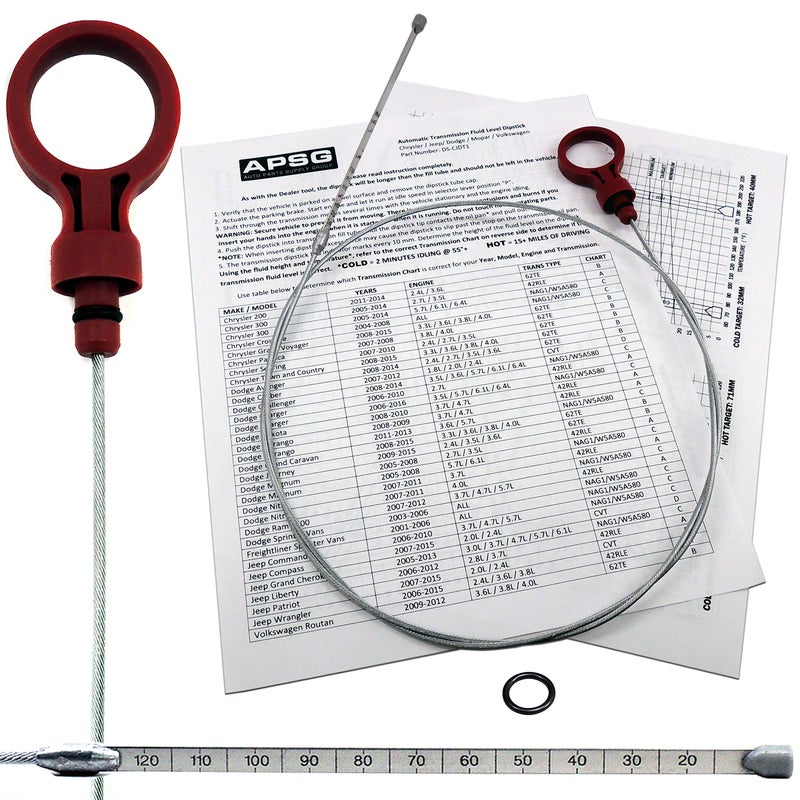 APSG Transmission Fluid Dipstick - Tool - | Compatible with Chrysler Jeep Dodge VW Vehicles. | W/Instructions + Cap O-Ring | Automatic Trans: 8863B, 9336,42RLE, NAG1, 62TE 2.7 3.5 3.6 3.7 5.7 6.1 6.4 - Image 5