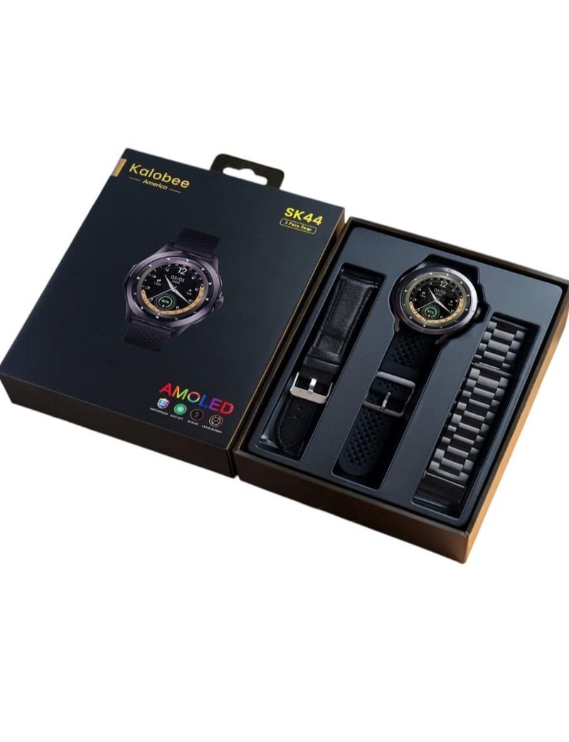 Kalobee SK44 Smart Watch AMOLED Display with 3 Pairs of Straps Wireless Charging - Image 2