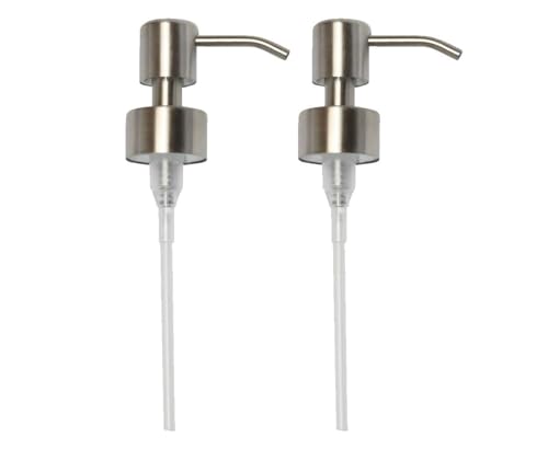 Kapitan Soap Dispenser Pump Head Replacement Spare for Standard 28/400 (26 mm - 28mm / 1.02 in-1.10 in) Neck Size, Stainless Steel Brushed Finish - Image 1