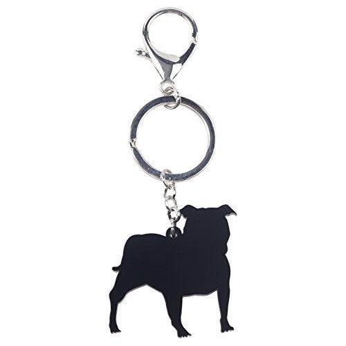 BONSNY Acrylic Pit Bull Dog Key Chains Keyrings for Women Gifts Teens Kids Car Purse Handbag Charm Jewelry (Grey) - Image 4