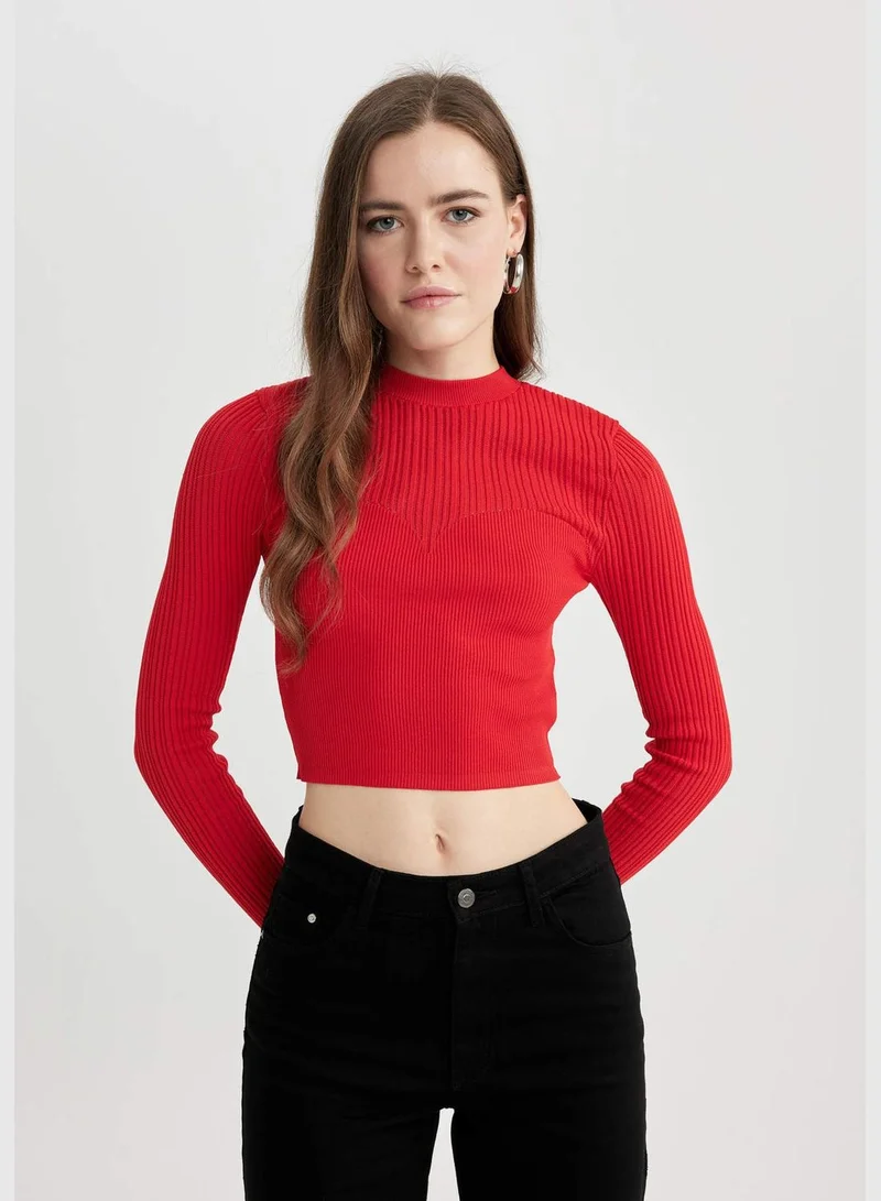 ديفاكتو Woman Crew Neck Long Sleeve Tricot Pullover