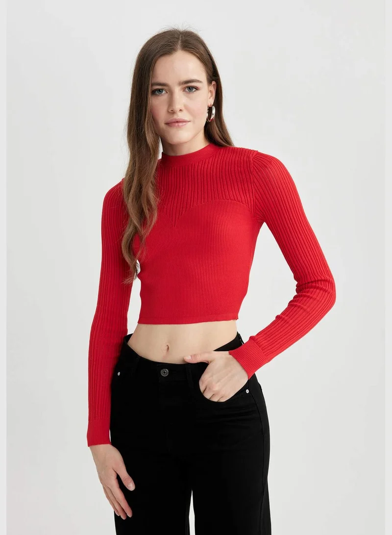 ديفاكتو Woman Crew Neck Long Sleeve Tricot Pullover