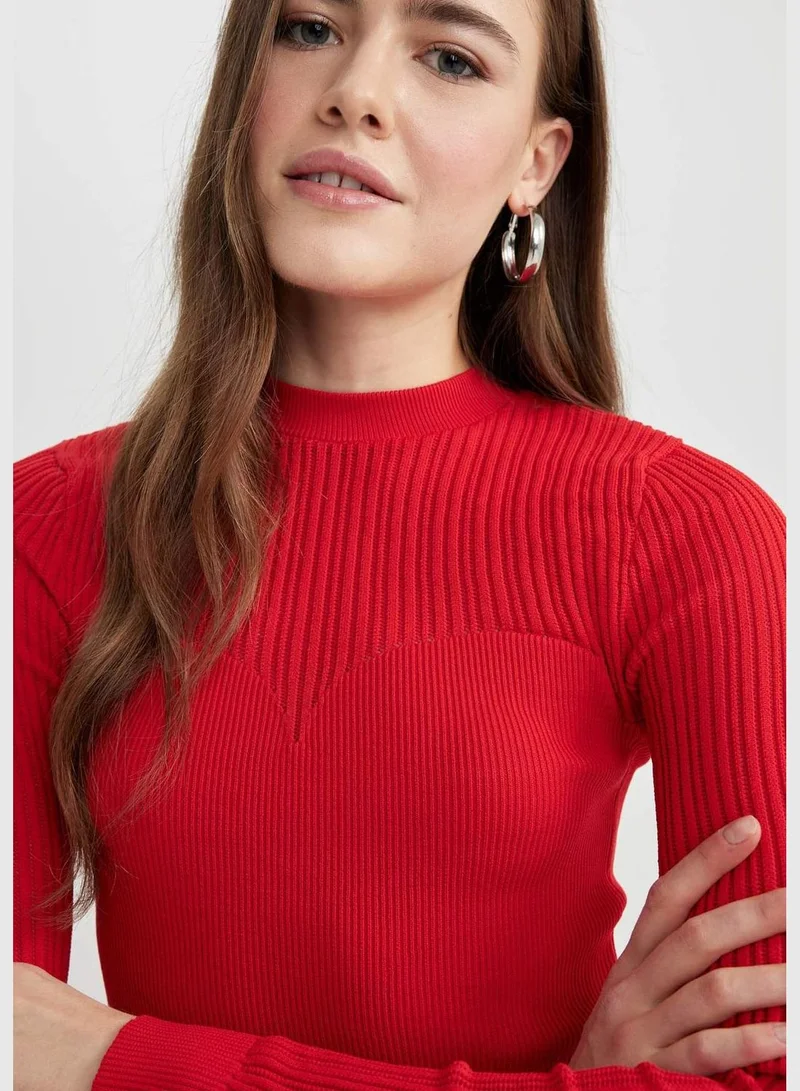 ديفاكتو Woman Crew Neck Long Sleeve Tricot Pullover