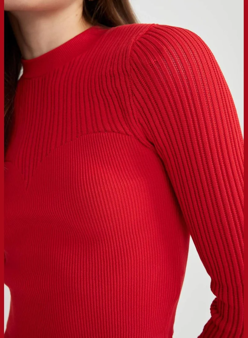 ديفاكتو Woman Crew Neck Long Sleeve Tricot Pullover