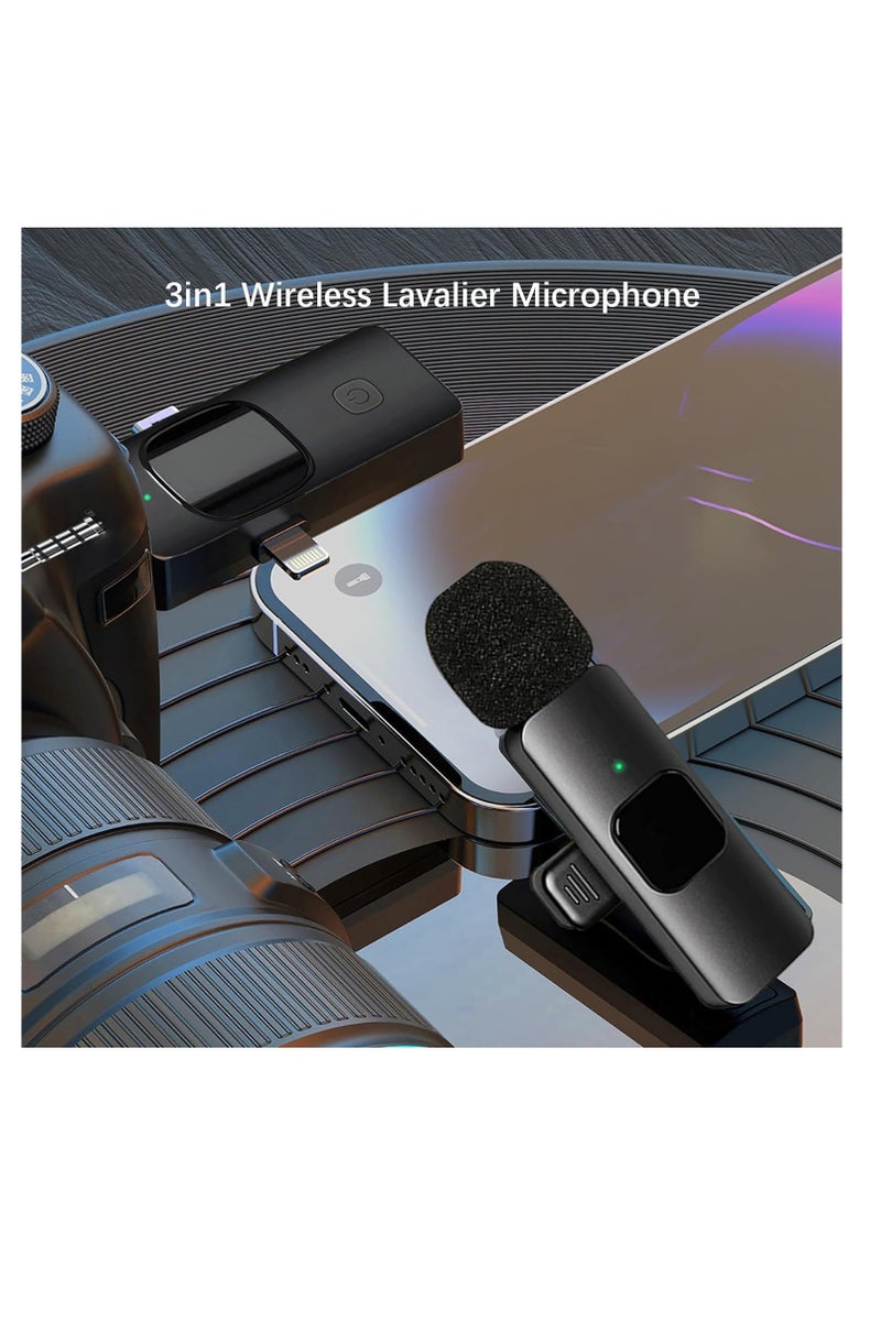 Dual Wireless Lavalier Microphone Set – 3-in-1 Plug & Play Clip-On Mics with USB-C, Lightning & 3.5mm Receiver – Noise Reduction Mini Mic for Smartphone, Camera, Laptop & Live Streaming  - Image 3