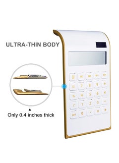 KASTWAVE Calculator, Solar Power Calculator Slim Elegant Design Solar Calculator Dual Powered Desktop Calculator Tilted LCD Display for Business Office School  - Image 3
