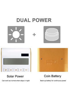 KASTWAVE Calculator, Solar Power Calculator Slim Elegant Design Solar Calculator Dual Powered Desktop Calculator Tilted LCD Display for Business Office School  - Image 4