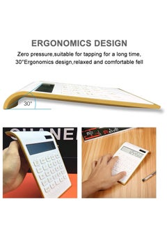KASTWAVE Calculator, Solar Power Calculator Slim Elegant Design Solar Calculator Dual Powered Desktop Calculator Tilted LCD Display for Business Office School  - Image 5