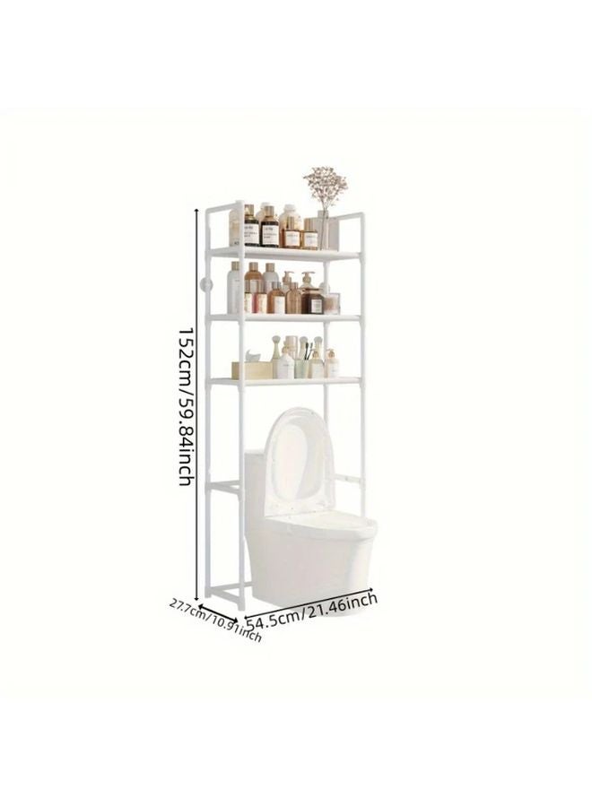 3 Tier Over The Toilet Shelf Black Space Saving Bathroom Organizer Metal Frame - Image 5