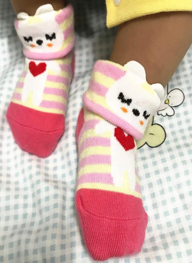 Cottock 9 Pairs Baby Girls Newborn Infant Socks, Ankle Socks Cotton with Grips (9 Pairs, 0-6 Months) - Image 3