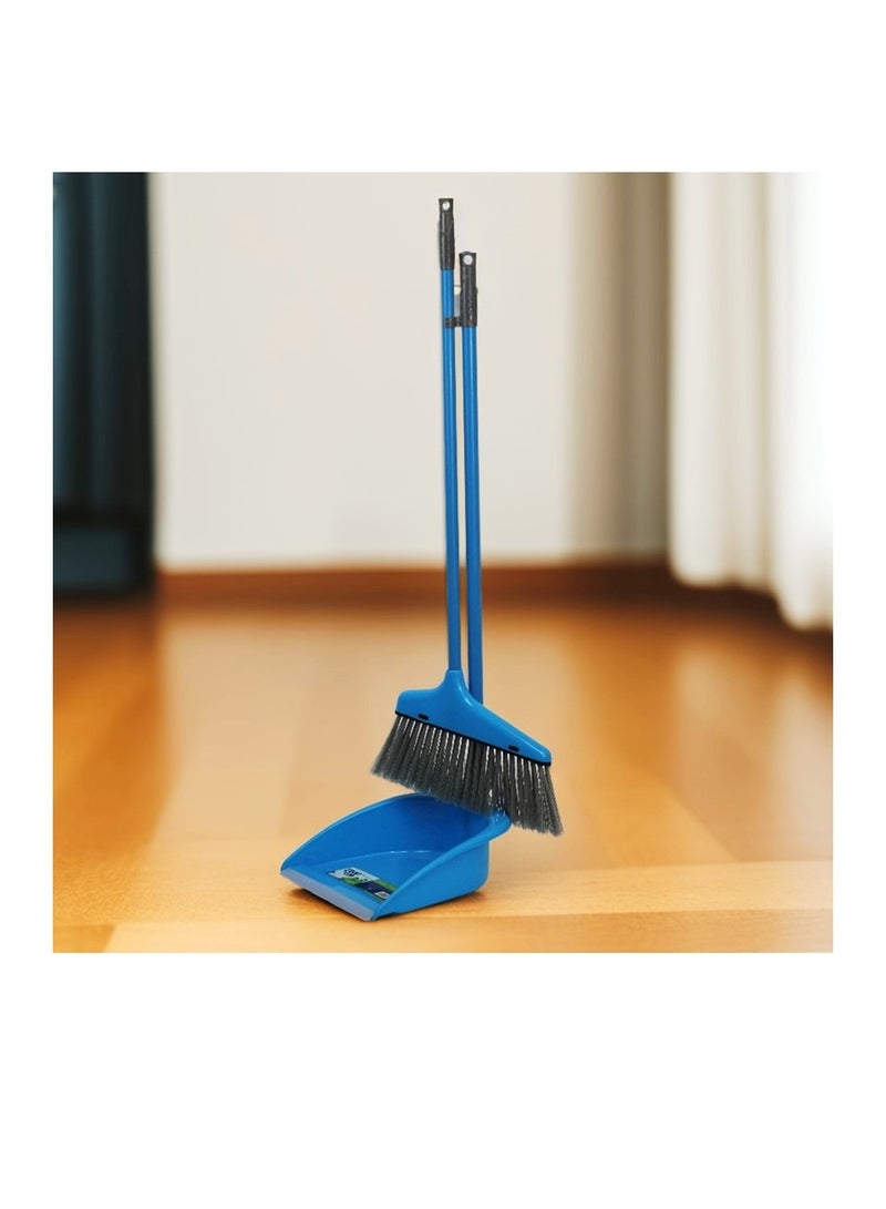 كلين and كير Clean and Care مجموعة مجرفة الغبار مع مكنسة بمقبض طويل أدوات التنظيف المنزلية للمطبخ المنزلي مكنسة قائمة لتنظيف الأرضيات بألوان متنوعة - Image 2