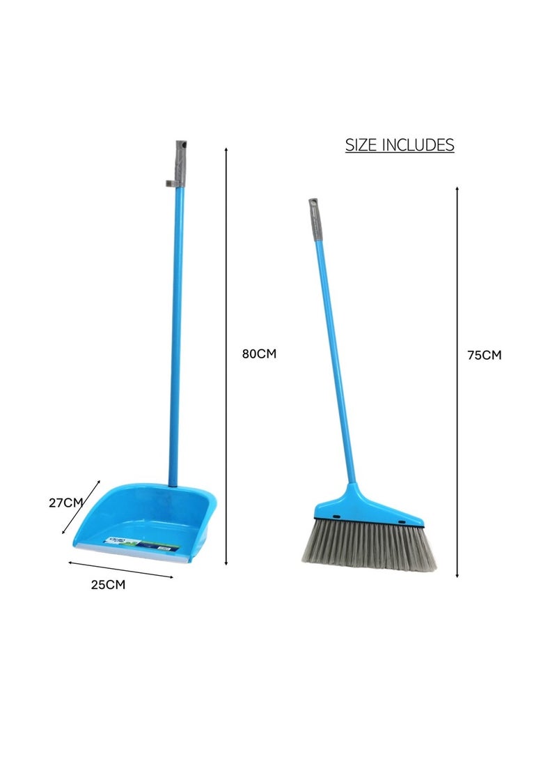 Clean and Care Dustpan with Broom Set Long Handle Household Cleaning tools Home Kitchen Stand up broom Sweeping Floor Assorted Color - pzsku/Z0E6C2A558DC30A008CC7Z/45/_/1717746552/ce46153e-3b4e-458c-bff5-8d4ea1371818