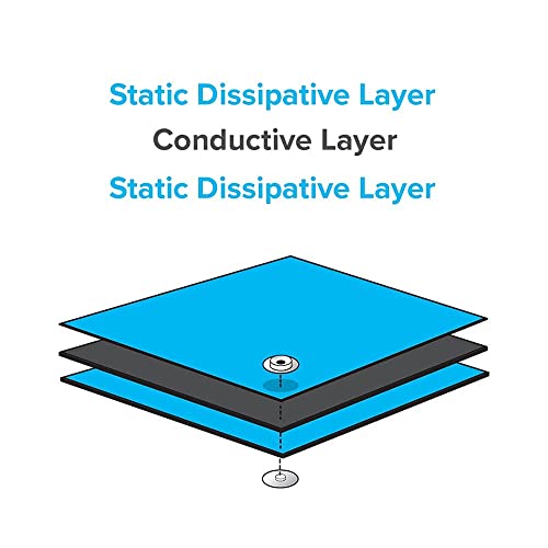SCHOFIC 3-Layer 2 MM Anti-Static ESD Safe PVC Mat with Wrist Band & Button on All Four Corner (1Ft X 3.25Ft) - Image 2