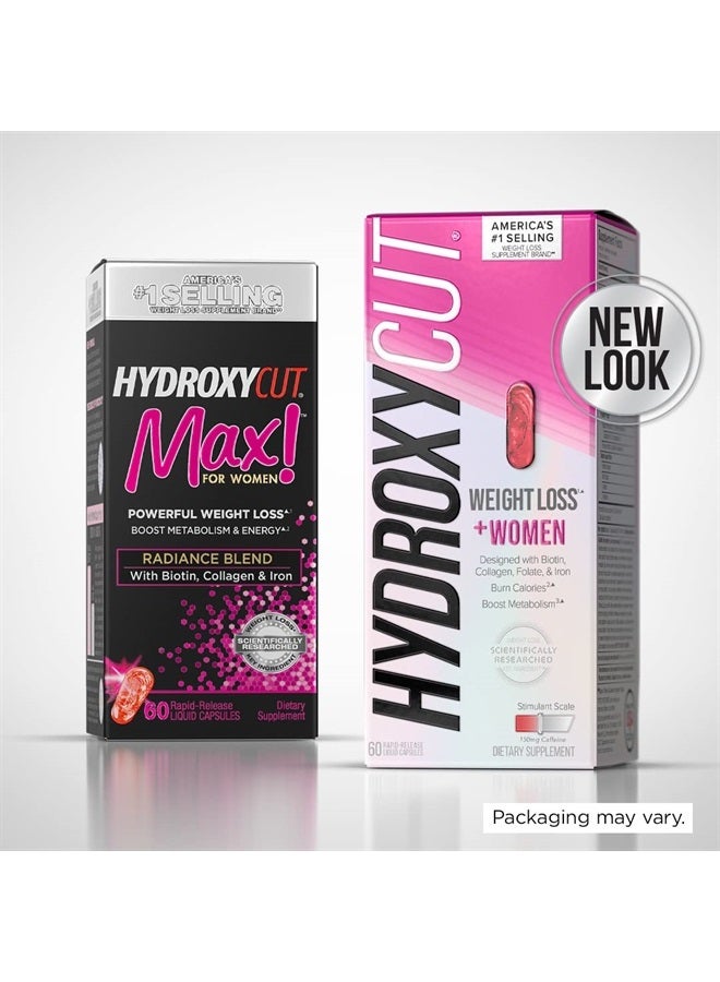 Hydroxycut + Women Pills with Biotin & Collagen | Hair Nails and Skin Vitamins | Iron Supplement | Energy Pills, 60 Count (1 Pack) - Image 2