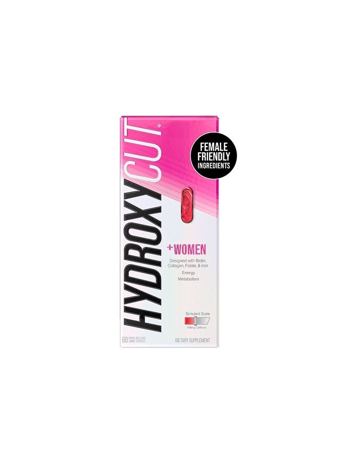 Hydroxycut + Women Pills with Biotin & Collagen | Hair Nails and Skin Vitamins | Iron Supplement | Energy Pills, 60 Count (1 Pack) - Image 1