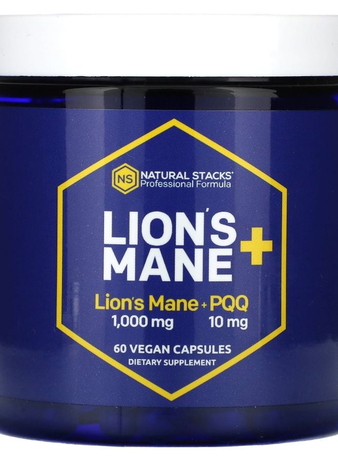 Natural Stacks Lions Mane+ PQQ 60 Vegan Capsules - Image 1
