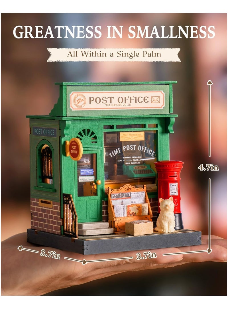 Robotime Rolife Century Post Office 3D Wooden Puzzle DIY Miniature House Kit DS037 Decorative DIY Crafts/Birthday Gifts/Home Decor For Girls&Boys Teens&Adults - Image 3