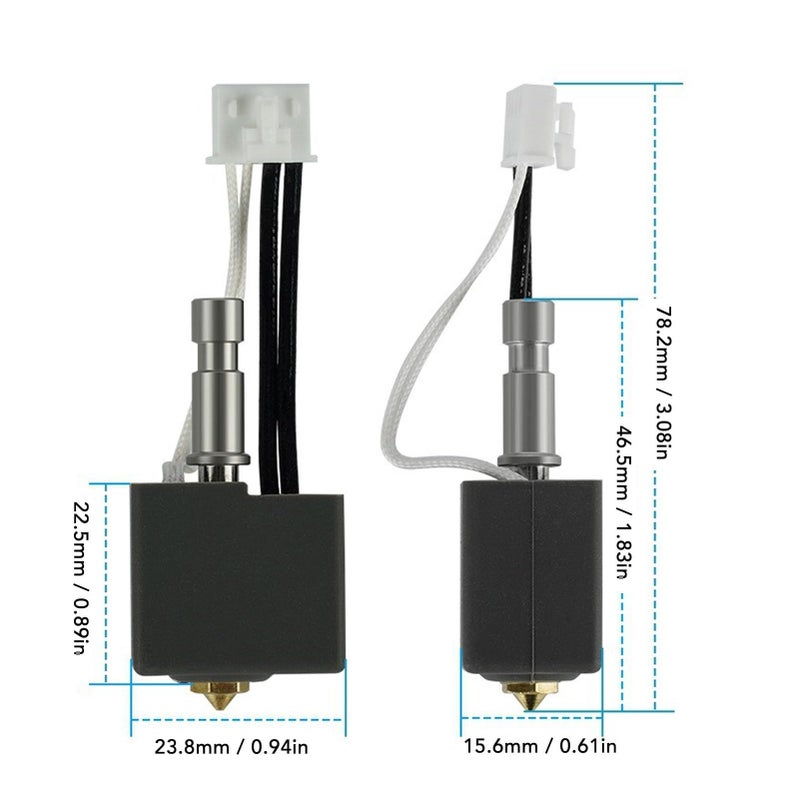 2Pcs 3D Printer Hot End Kit 200K Thermistor Hardened Steel Nozzle 600mm Per Second Hotend Kit Replacement For Kobra S1 Combo ACE Pro Black - Image 4