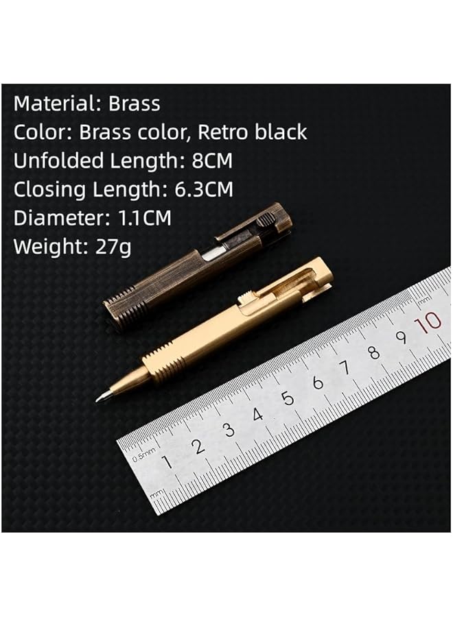 erorex Mini Brass Ballpoint Pen Bolt Action Edc Pen Ideal For Office Writing Signing Traveling Business And Special Gifts Brass  - Image 4