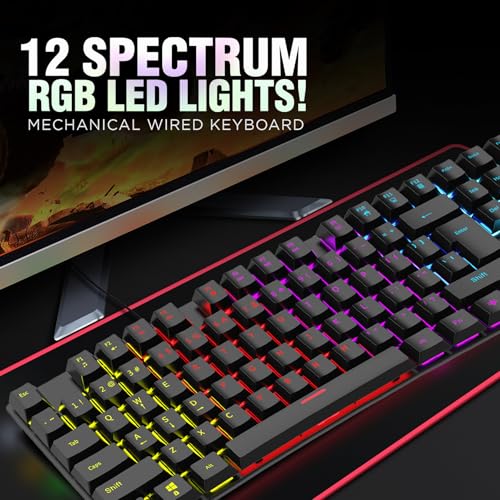 Intex Caliber Wired Mechanical Gaming Keyboard with 50 Million Keystrocks| 12 Mode RGB Lights, 3 Level Brightness | 1.5m Plug & Play Cable, Multi-Device Pairing (Black) - Image 5