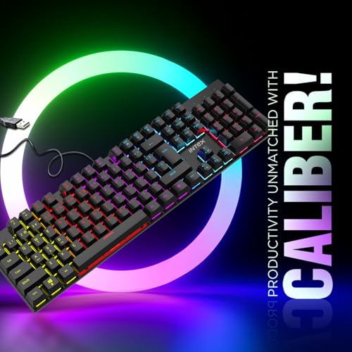 Intex Caliber Wired Mechanical Gaming Keyboard with 50 Million Keystrocks| 12 Mode RGB Lights, 3 Level Brightness | 1.5m Plug & Play Cable, Multi-Device Pairing (Black) - Image 2