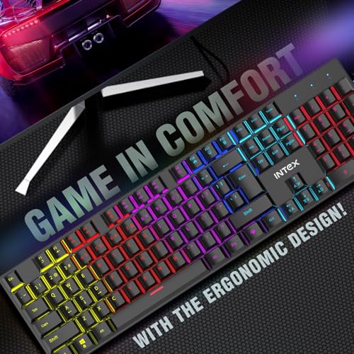 Intex Caliber Wired Mechanical Gaming Keyboard with 50 Million Keystrocks| 12 Mode RGB Lights, 3 Level Brightness | 1.5m Plug & Play Cable, Multi-Device Pairing (Black) - Image 4