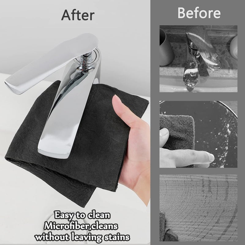 XANGNIER Thickened Magic Cleaning Cloth - 8 Pcs Lint Free Microfiber Rags for Windows, Mirrors, Glass, and Cars - Gray - Image 4