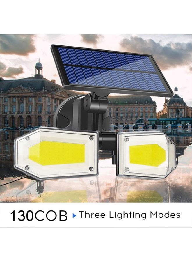 NIBEMINENT Double Head Solar Wall Lamp Black/White/Blue - Image 2