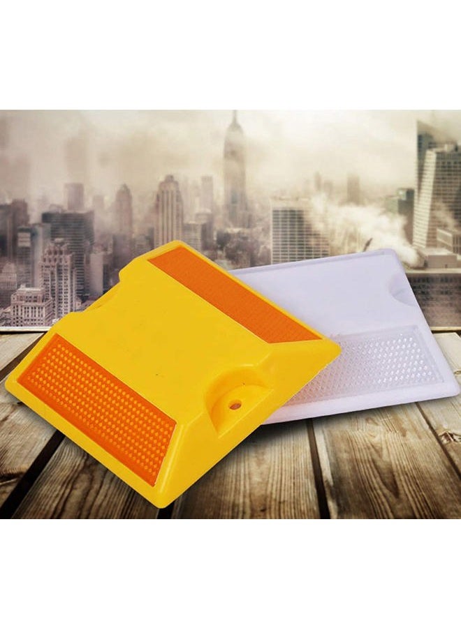 comboss Road Reflectors 10 Pack 4 by 4 inch Street Pavement and Asphalt Stud Markers | Great for Speed Bumps Sidewalks Pedestrian Crossings Freeways and Driveways (Yellow) - Image 4