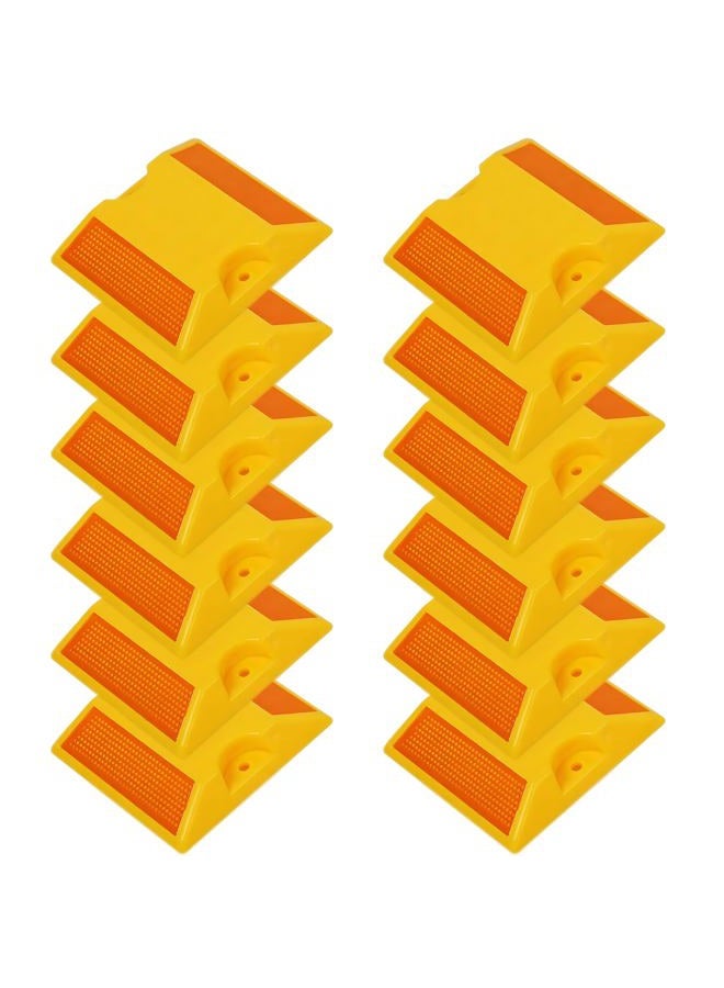 comboss Road Reflectors 10 Pack 4 by 4 inch Street Pavement and Asphalt Stud Markers | Great for Speed Bumps Sidewalks Pedestrian Crossings Freeways and Driveways (Yellow) - Image 1