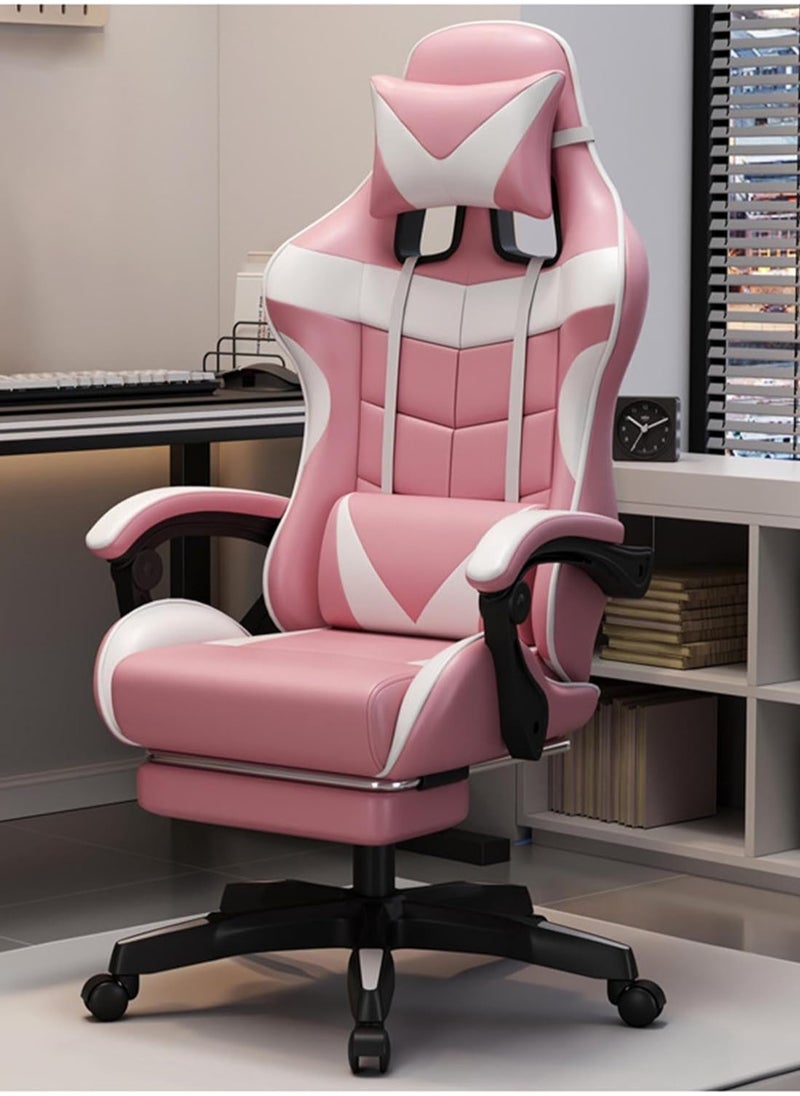 Roman Gifts Luxury Gaming Throne: Height Adaptable Racing Chair with 360 Degree Swivel and Premium Tilt Mechanism for Home Office. Premium Ergonomic Racing Gaming Chair with Adjustable Seat Footrest and Headrest 