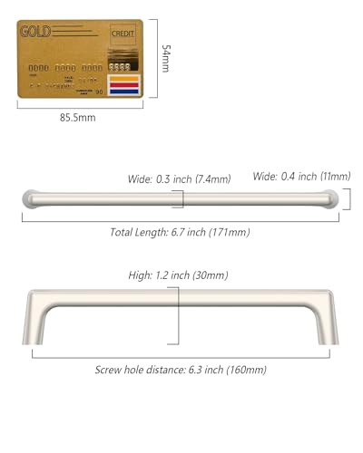 Coinkoly 10 Pack 614160mm Brushed Satin Nickel Cabinet Pulls Kitchen Cabinet Handles Drawer Dresser Handle Cupboard Hardware for Cabinets - Image 3