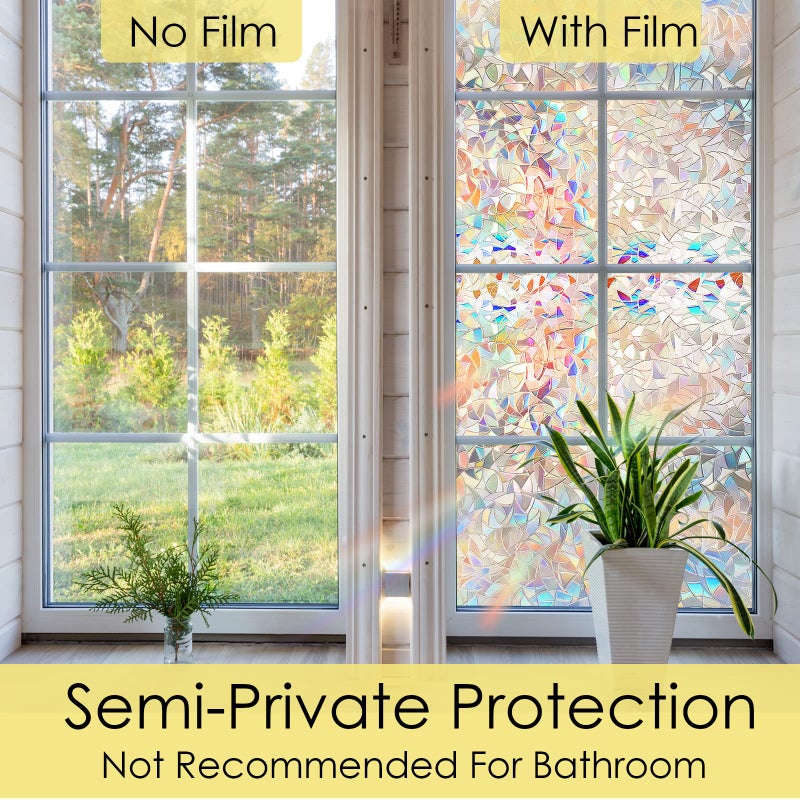 STATINT WINDOW FILMS STATINT Stained Glass Window Privacy Film,UV Blocking Window Clings,Rainbow Static Cling Non-Adhesive Window Vinyl Stickers for Home Door,17.3 Inch X 6.5 Feet - Image 4