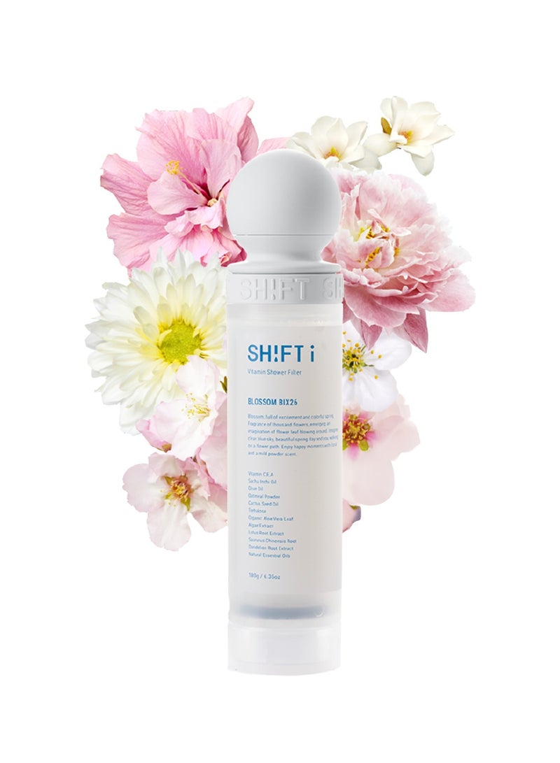 Sh!ft Shower Filter For Standard Showers Chlorine Reduction With Natural Moisturizing Ingredients Vitamins A C E Blossom Scent White - Image 1