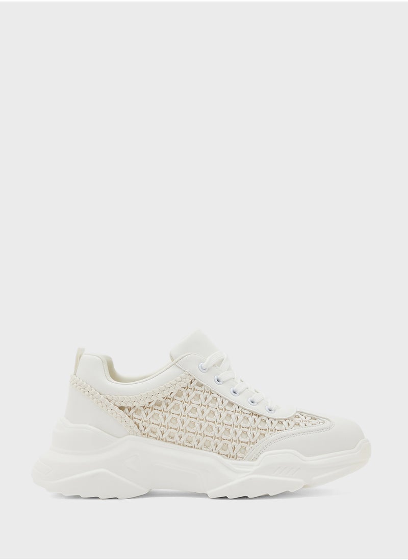 Ginger - Weave Detail Chunky Sneakers - Image 1