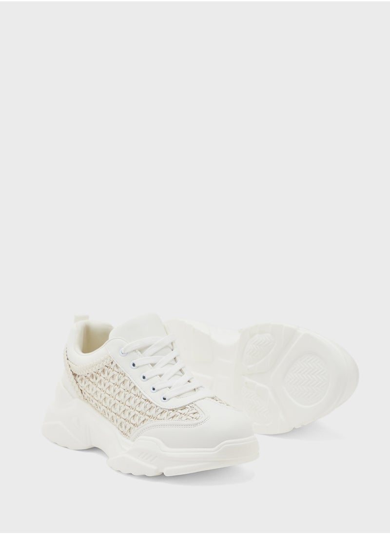 Ginger - Weave Detail Chunky Sneakers - Image 1