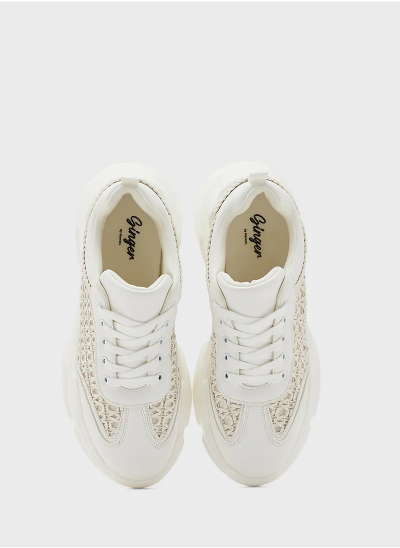 Ginger Weave Detail Chunky Sneakers